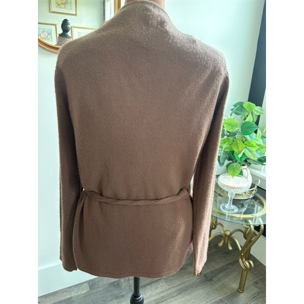 Carol Rose Women's Brown Belted Cardigan Sweater Size‎ M Long Sleeve Casual - Picture 3 of 5